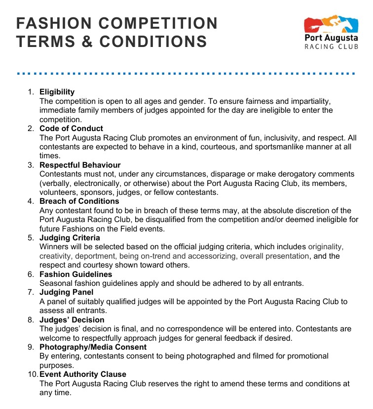 PARC FOTF T&Cs